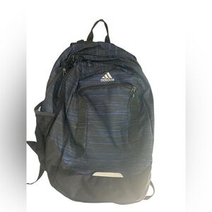 Adidas Men's Striped Black and Blue Backpack